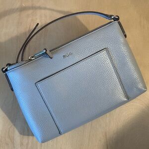 Ralph Lauren Gray Crossbody Bag, Pebble Vegan Leather